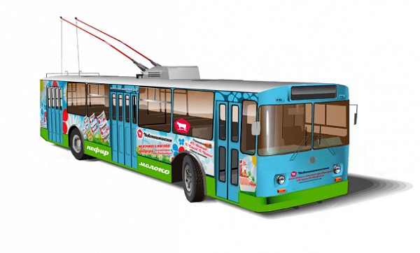 Реклама на Троллейбусах Полное брендирование (троллейбус 1-ой категории)